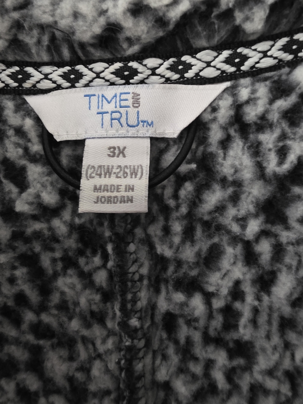 Time and Tru Plus-Size Grey Fleece Top - 3X